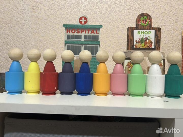 Развивающие игрушки сортер деревянный Монтессори