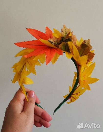 Ободок с листьями осенний на утренник