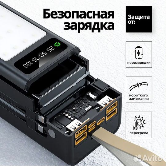 Повербанк 80000 mAh, внешний аккумулятор, с быстро