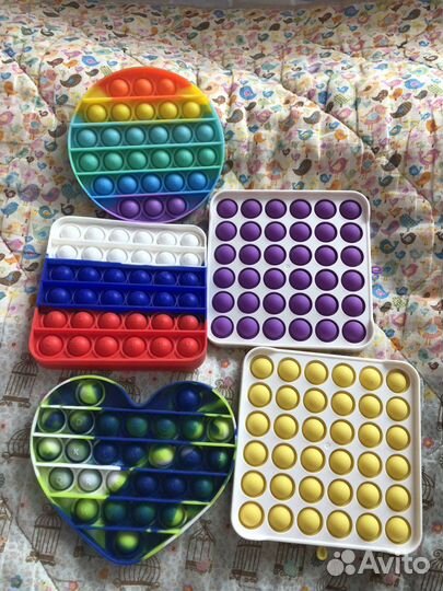 Игрушки поп ит (pop it) (пакетом 5 шт.)