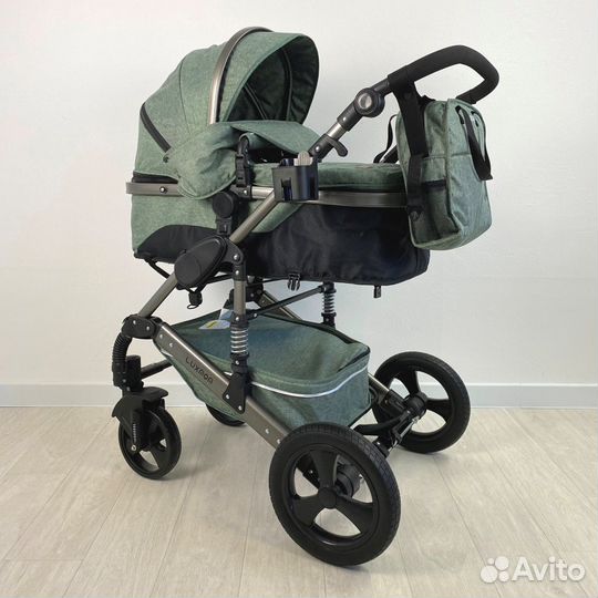 Детская коляска Luxmom 555 2в1 зеленый