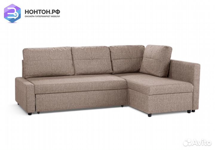 Диван угловой дельфин Поло бежевый