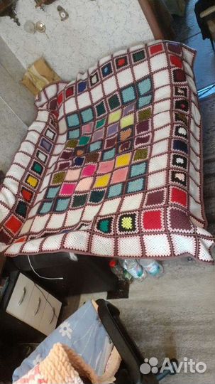 Плед вязанный (ручная работа) большой