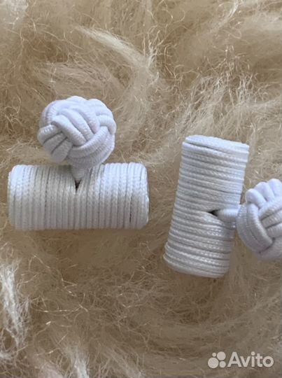 Запонки узелки из пряжи