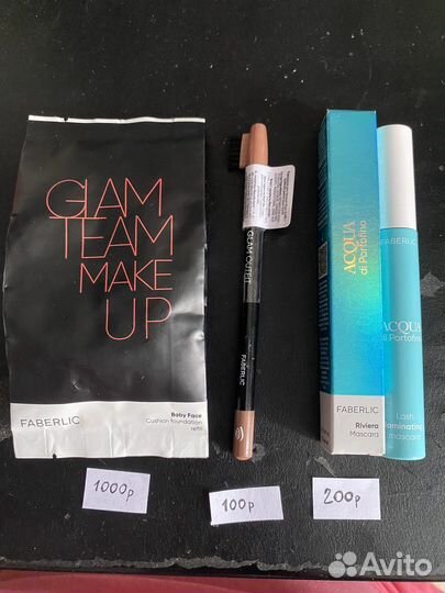 Тональный крем кушон, карандаш для бровей и тушь