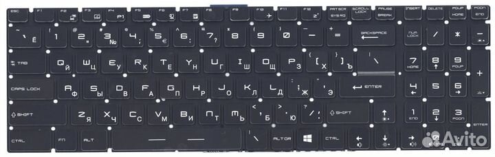 Клавиатура MSI GL72VR с белой подсветкой, OEM