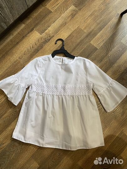 Блузка белая для девочек 128