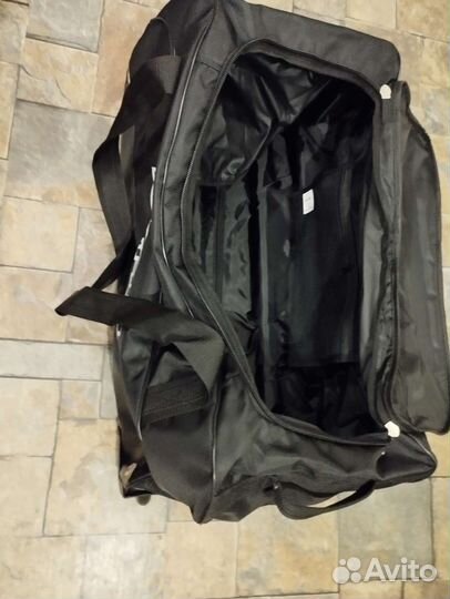 Баул хоккейный чёрный дно пвх ручка люкс