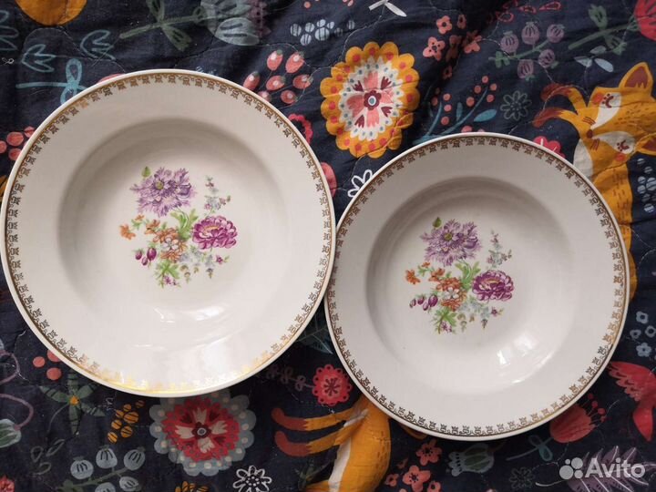 Тарелки СССР Красный фарфорист 60-70е