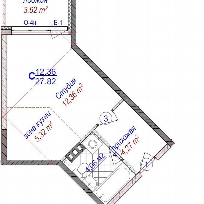 Апартаменты-студия, 27,8 м², 4/10 эт.