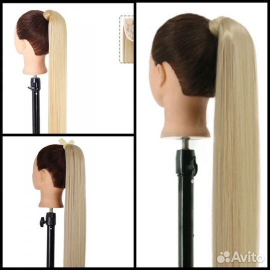 Хвостики шиньоны блонд