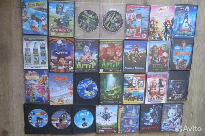 Диски DVD с зарубежными мультфильмами.Диски 3D