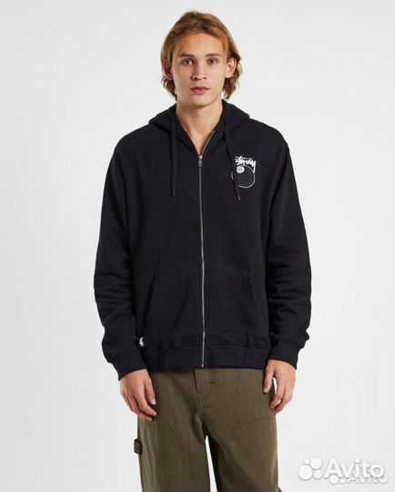 Stussy 8 ball zip hoodie black (L/XL)