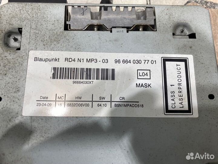 Магнитола Citroen C4 хэтчбэк TU5JP4 2009