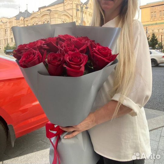 Букет розы бархат 15шт