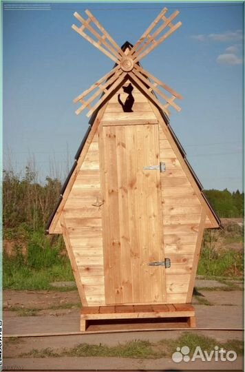 Дачный туалет с кошкой TJN