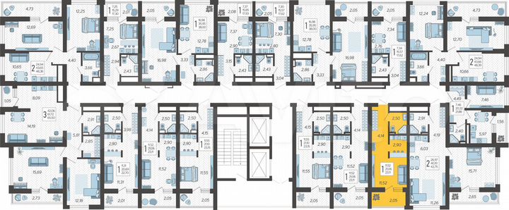 Квартира-студия, 23,1 м², 16/19 эт.