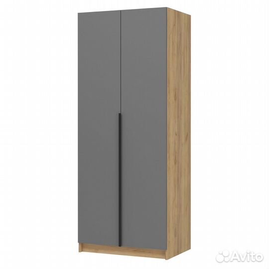 Шкаф серый 2-х створчатый Лион шк-01 80 на 200см