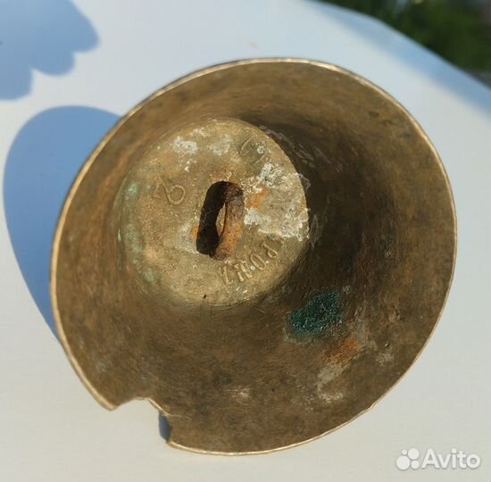 Колокольчик старинный бронзовый