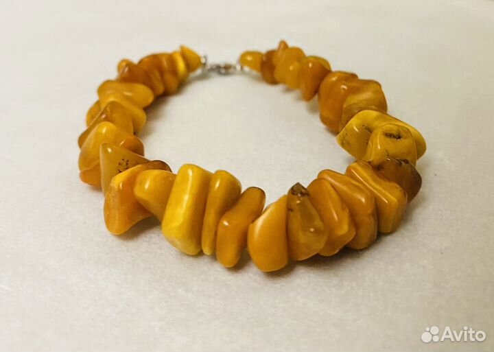 Браслет из натурального янтаря винтаж
