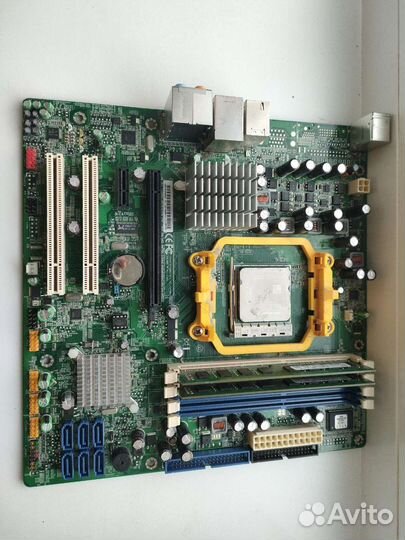 Мат. плата с проц amd athlon + видеокарта