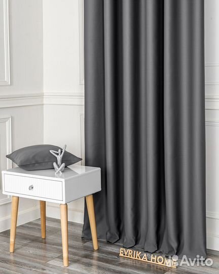Комплект штор блэкаут Марсель Темно-серый