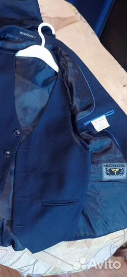 Пиджак с жакетом синий 7-9 л (2-3 класс)