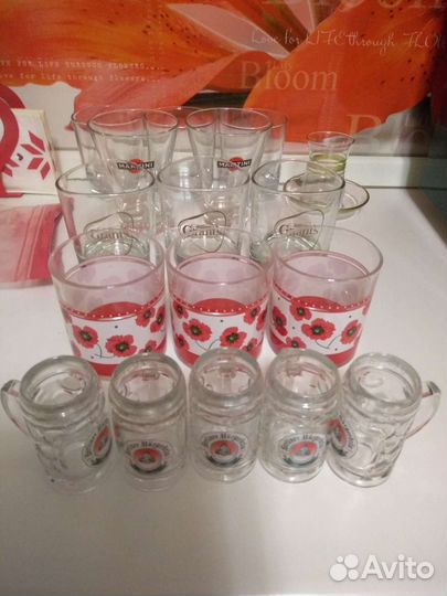 Стаканы разные: для мартини,виски и др