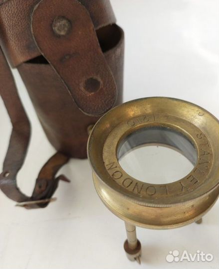 Антикварная 1910 военная английская лупа для карт