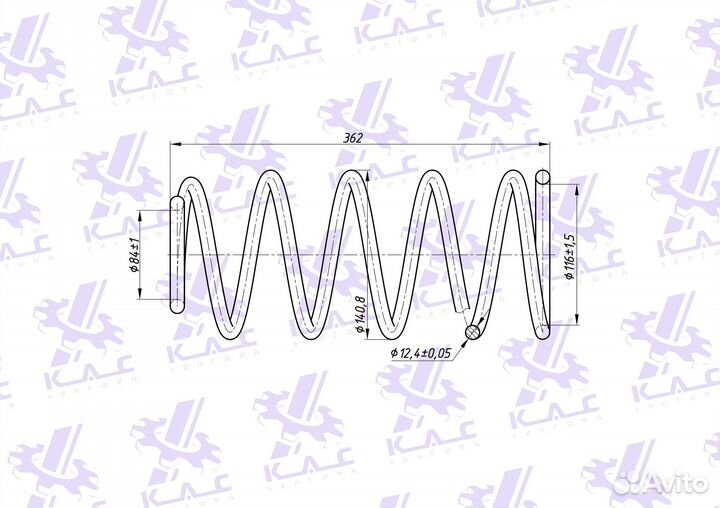 Пружина (2 шт.) передней подвески Chevrolet Lanos