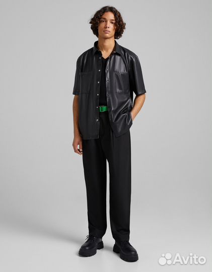 Рубашка Bershka эко кожа L оверсайз новая