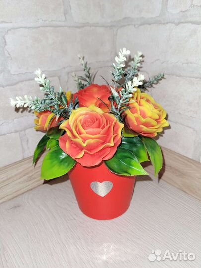 Букет роз из мыла. Мыло ручной работы