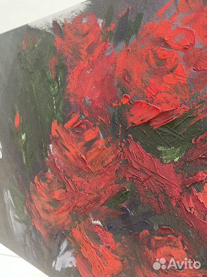 Картина маслом розы