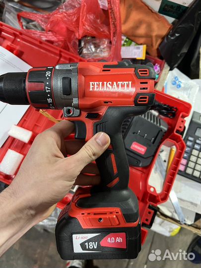 Дрель-шуруповерт бесщеточная felisatti да-13/18вк