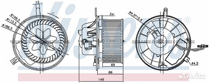 Вентилятор отопителя салона VW golf V 03- 8703