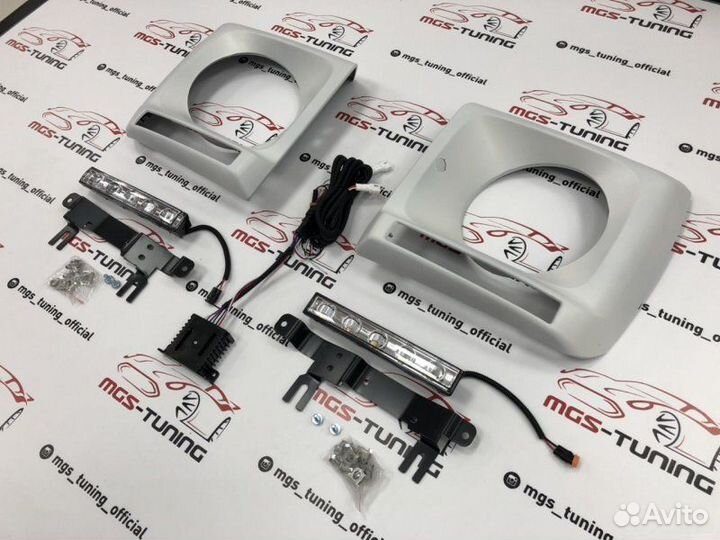 Очки хром диодами Mercedes G-class w463 под окрас