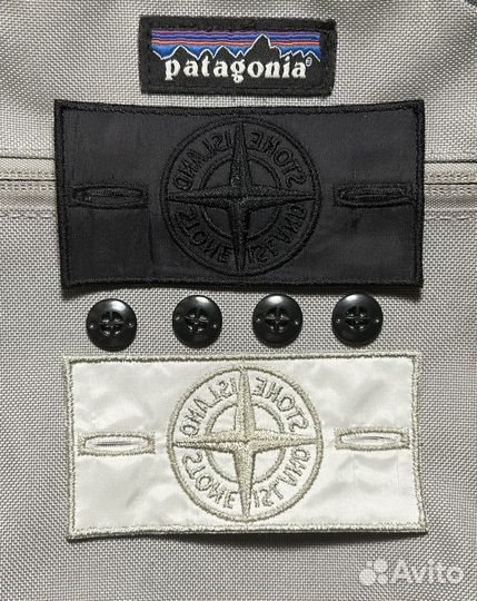 Stone island патч оригинал чёрный / бежевый