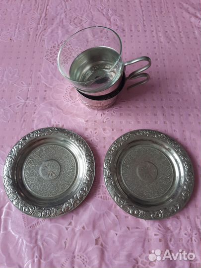 Чайная пара в подстаканнике, СССР