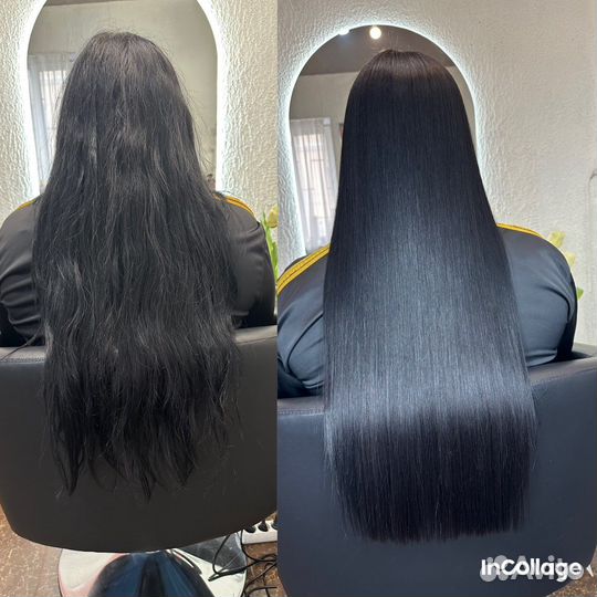 Кератиновое выпрямление волос