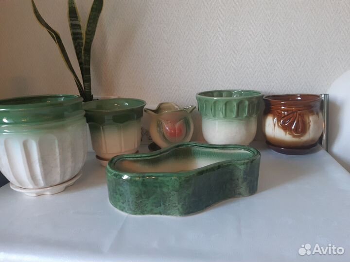 Горшки керамические для цветов бу