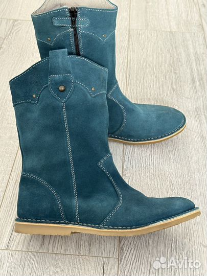 Сапоги женские натуральная замша демисезонные
