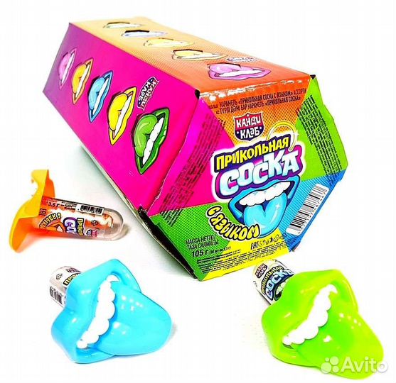 Карамель леденцовая Прикольная соска язык 30 шт