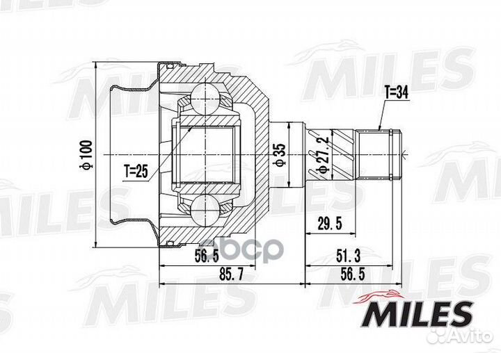 Шрус opel astra/kadett/vectra/saab 900 1.7D-2.5