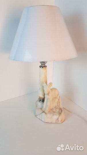 Настольная лампа СССР. Мыльный камень, козлик