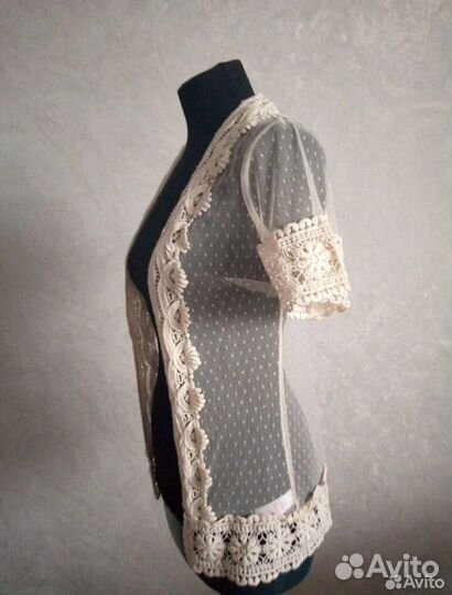 Полупрозрачная накидка сетка кружево 42-44 размер