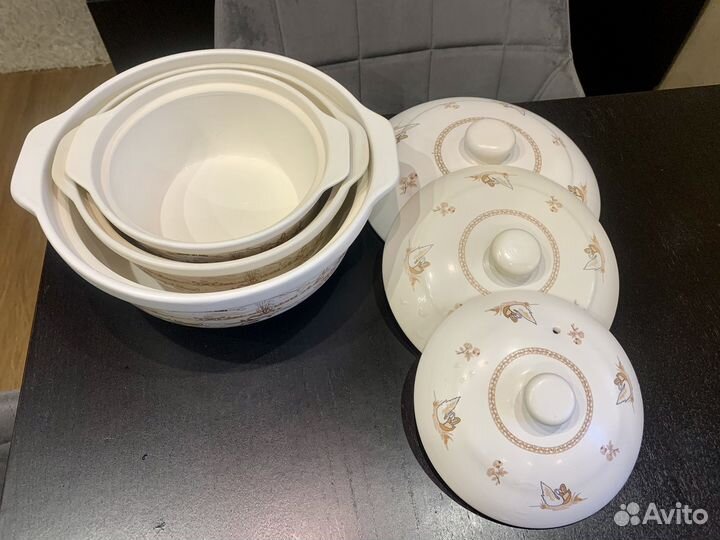 Кастрюля керамическая жаропрочная