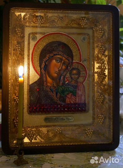 Икона Богородицы Казанская рукописная