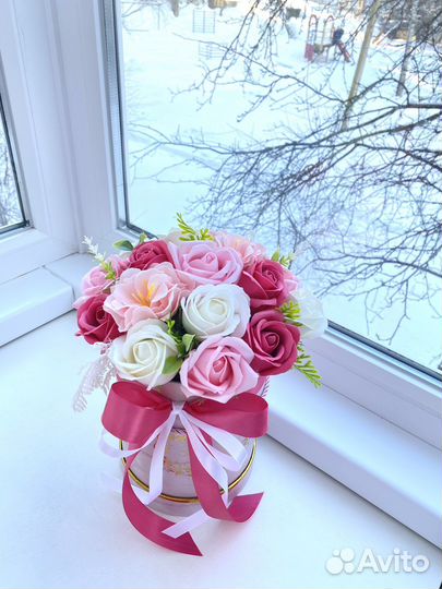 Букет из роз на мыльной основе