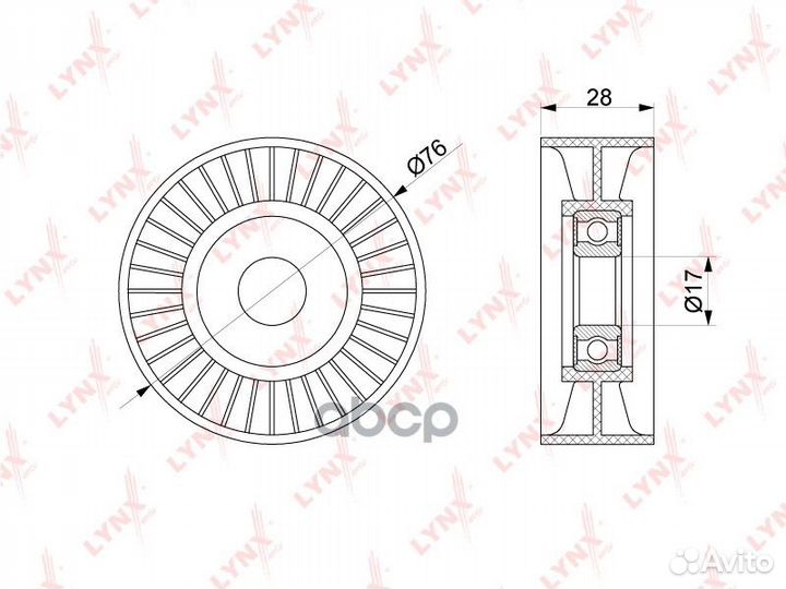 Ролик натяжной приводного ремня PB5313 lynxauto