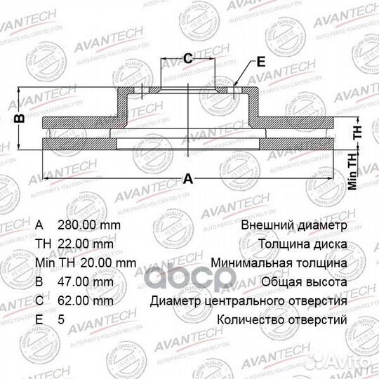 Диск тормозной avantech BR0707S avantech